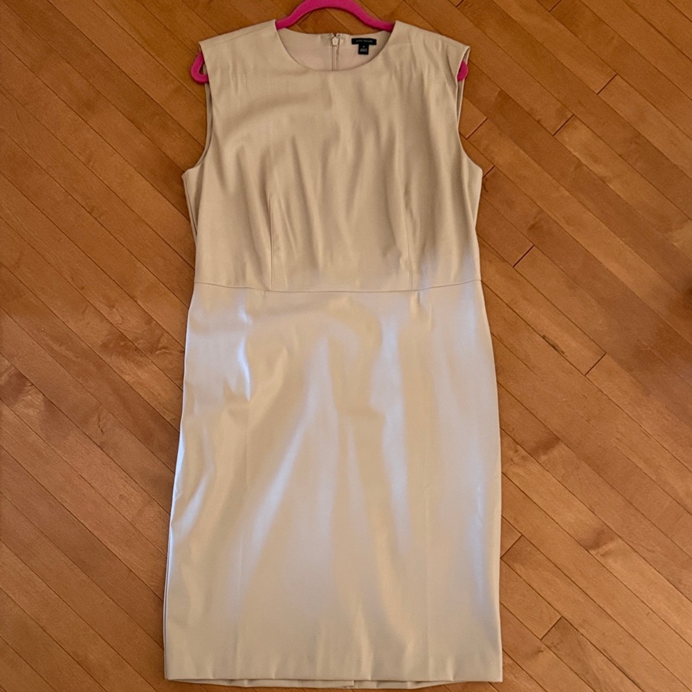 Ann Taylor Cream Sleeveless Midi Dress